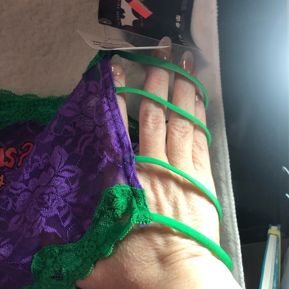 The Dark Knight Joker purple and green lace side straps hipsters panty - Picture 2 of 10